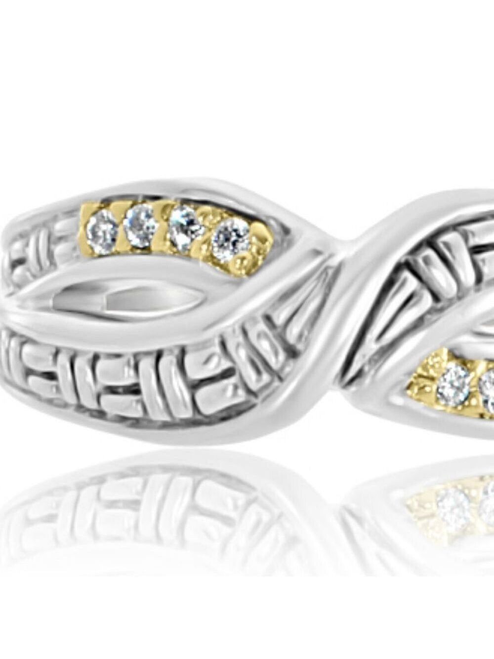 Philip Andre 18K Gold & Sterling Diamond Ring - Picture 4 of 7